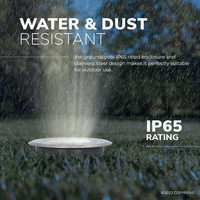 9x Dimmable LED ground spot - Round - stainless steel - 6000K daylight white - 5 Watt - IP65 beam waterproof - 2 years warranty