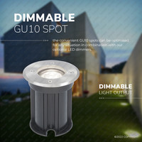 9x Dimmable LED ground spot - Round - stainless steel - 6000K daylight white - 5 Watt - IP65 beam waterproof - 2 years warranty