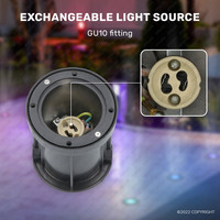 9x Smart LED Grondspot - Rond - RVS - RGBWW - 5 Watt - IP65 straal waterdicht - 2 jaar garantie