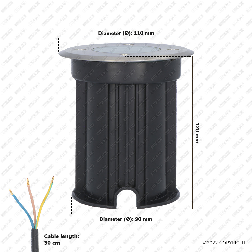 Grondspot RVS rond geschikt voor GU10 spots IP65 waterdicht 2 jaar garantie Grondspot buiten 230V