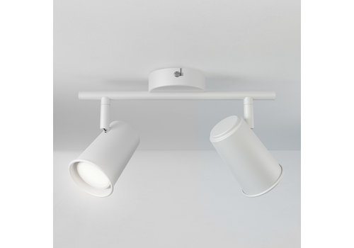 Riga LED plafondlamp 2 Spots - Kantelbaar - GU10 2700K - RVS