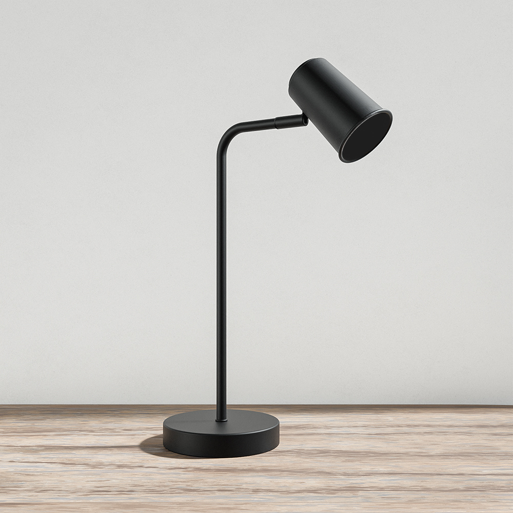 Riga LED tafellamp - Kantelbaar - Bureaulamp - GU10 fitting - Zwart