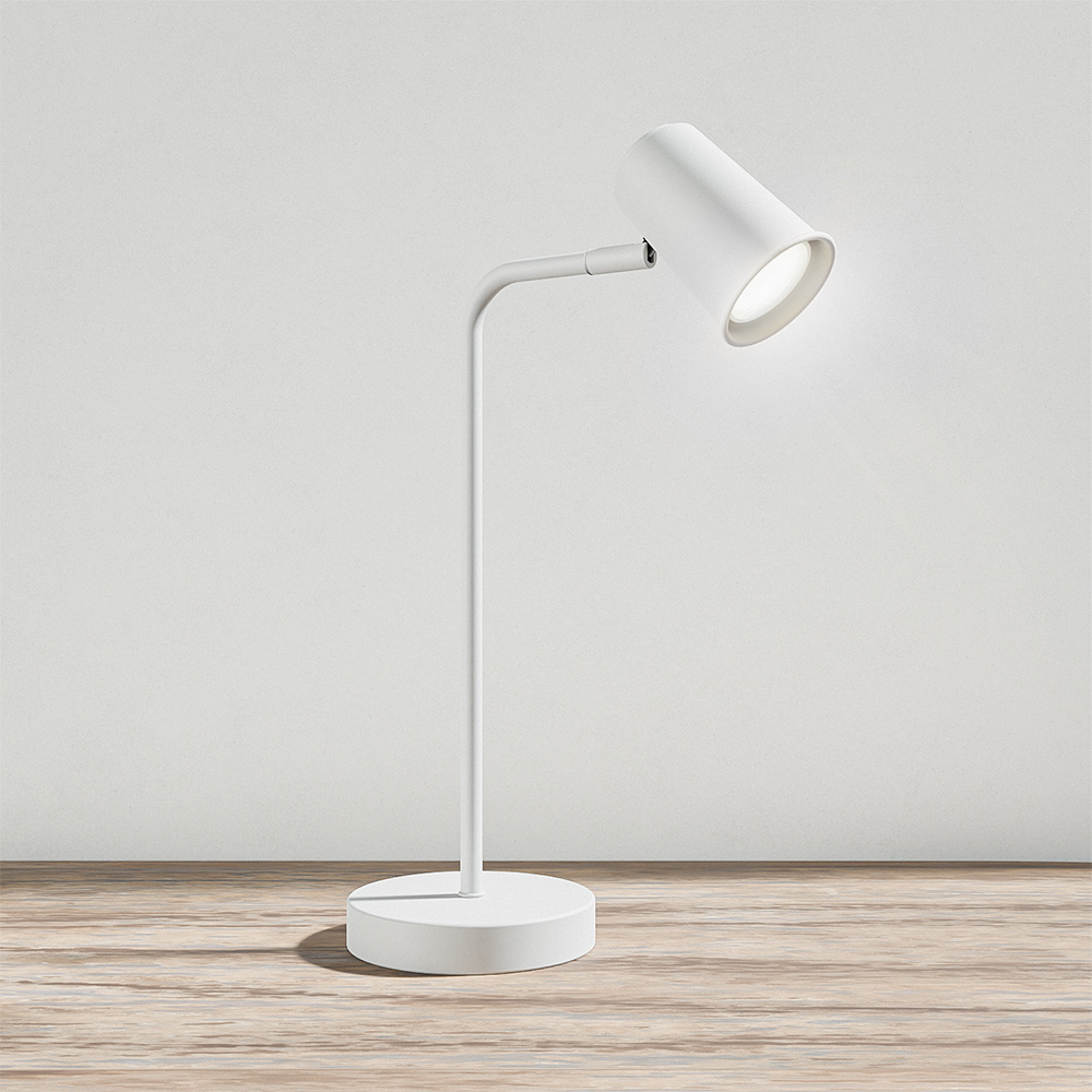 HOFTRONIC™ Riga LED tafellamp Kantelbaar en draaibaar 6000K daglicht wit Ingebouwde dimmer Bureaulamp voor binnen GU10 fitting Wit 3 jaar garantie