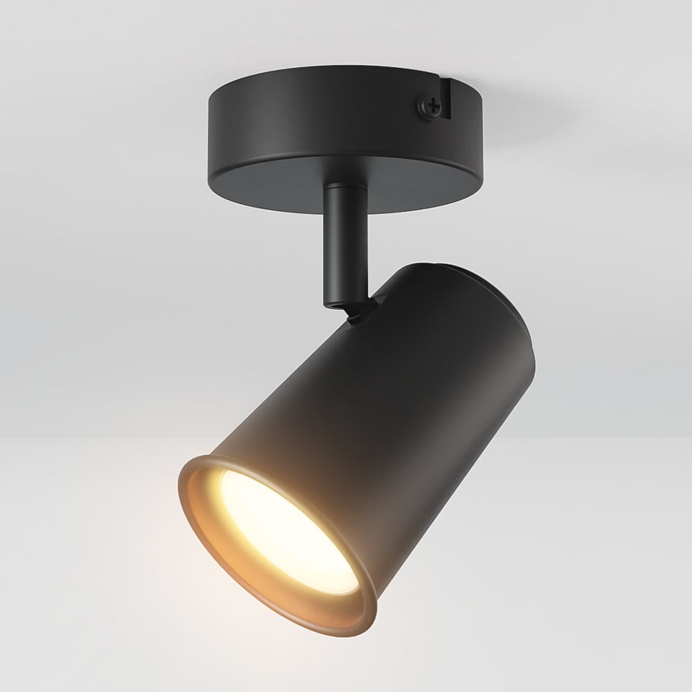 HOFTRONIC™ Riga LED Plafondspot Zwart - Draaibaar en Dimbaar - GU10 plafondlamp 2700K warm wit - 5W 400 Lumen - Opbouw spot voor woonkamer