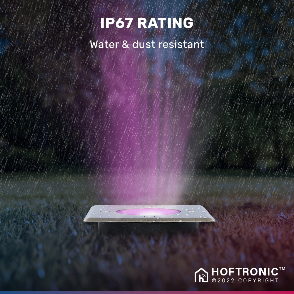 Ramsay Smart LED Grondspot - Vierkant - RVS - RGBWW - 5 Watt - IP67 straal waterdicht - 3 jaar garantie