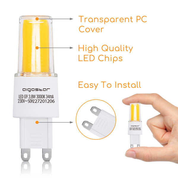 Set van 10 G9 LED Lampen - 3.8 Watt - 470 Lumen - 3000K Warm wit - Flikkervrij - Steeklamp - LED Capsule - 2 jaar garantie