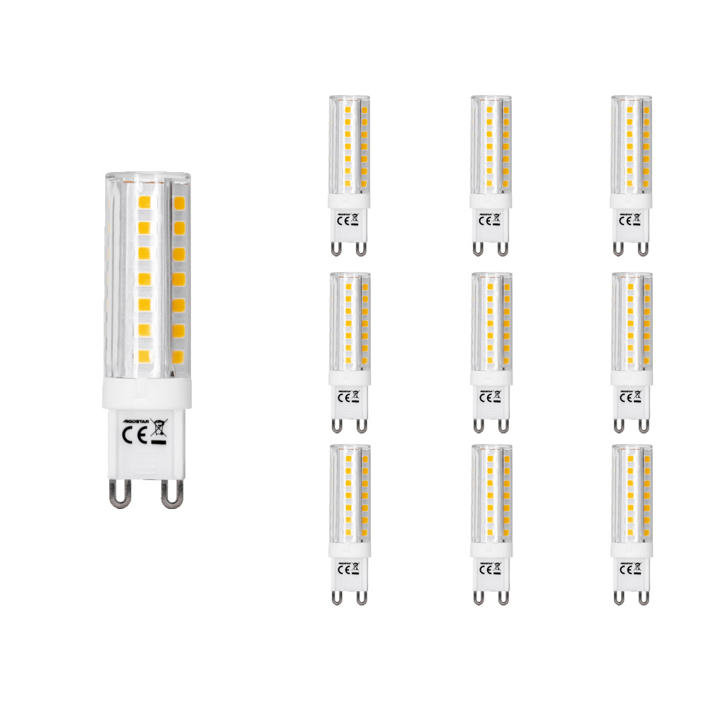 Aigostar Set van 10 G9 LED Lampen - 4.8 Watt - 470 Lumen - 3000K Warm wit - Steeklamp - LED Capsule - 2 jaar garantie