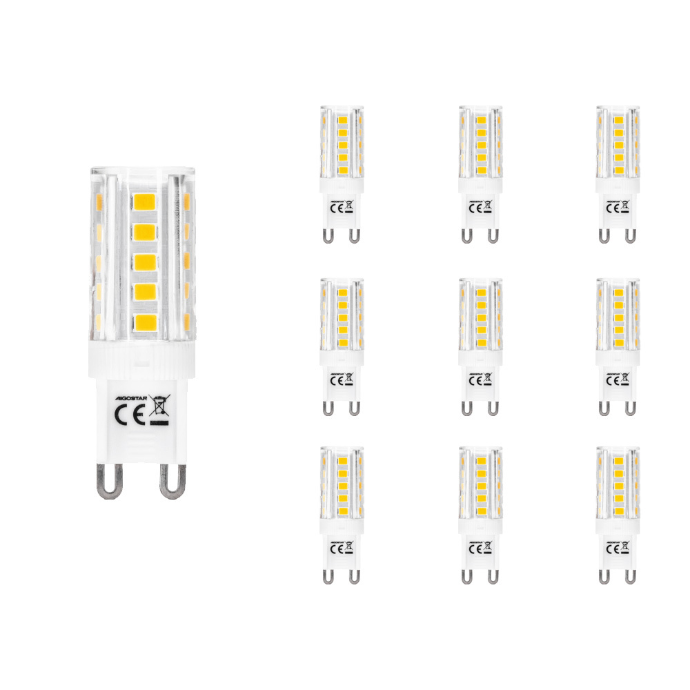 Aigostar Set van 10 G9 LED Lampen - 3.5 Watt - 350 Lumen - 3000K Warm wit - Steeklamp - LED Capsule - 2 jaar garantie