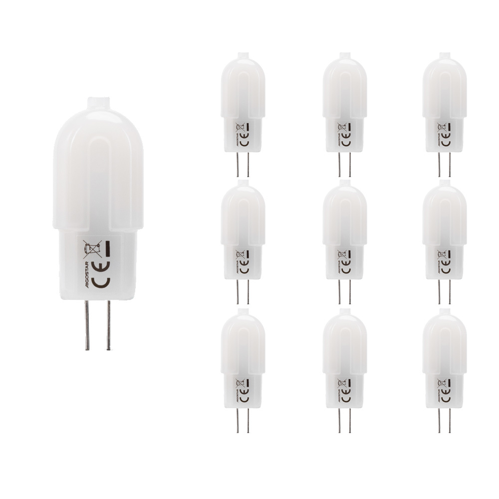 Aigostar Set van 10 G4 LED lampen - 1.7 Watt - 160 Lumen - 3000K Warm wit licht - 12V Steeklamp - G4 LED Capsule