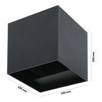 Kansas - Dimmbare LED Wandlampe Cube (Eckig) - 6 Watt - 3000K warmweiß - Up Down Lampe - IP65 Wasserdicht - Schwarz - Wandleuchte für den Innen - und Außenbereich