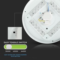 LED Plafondlamp/Plafonniere rond - 12W Lichtkleur instelbaar - 1200 Lumen - Ø23 cm - Diffuus licht - Wit met melkglas effect - IP20 Geschikt voor woonkamers, slaapkamers, kantoren en meer - 2 jaar garantie