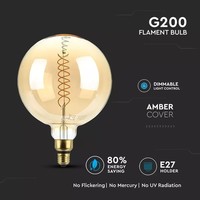 LED Filament lamp XXL Loiza 8 Watt gloeidraad 8 Watt E27 1800K dimbaar