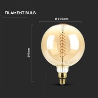 LED Filament lamp XXL Loiza 8 Watt gloeidraad 8 Watt E27 1800K dimbaar