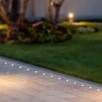 Grondspot Rond Zwart 1 Watt 6400K IP67 12V - 4 Lichts