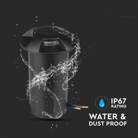 Grondspot Rond Zwart 1 Watt 6400K IP67 12V - 4 Lichts
