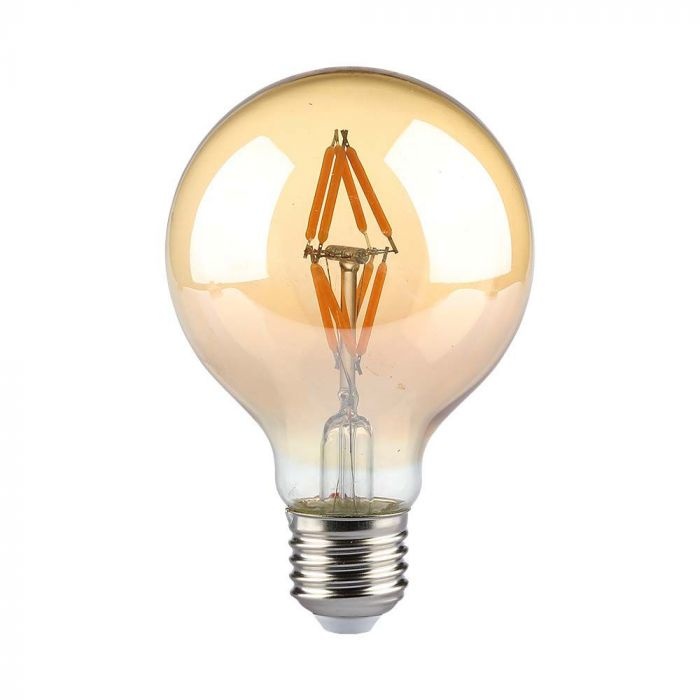 V-TAC LED Filament lamp Fiji 4 Watt E27 G80 2200K Amber glas