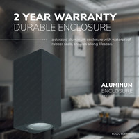 Set of 2 dimmable LED wall light Selma Black - 2700K - GU10 - Up & Down light - IP65 - Incl. dimmer with remote control