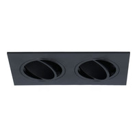 Double LED Downlight Mallorca black rectangular - Tiltable - IP22