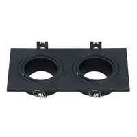 Double LED Downlight Mallorca black rectangular - Tiltable - IP22