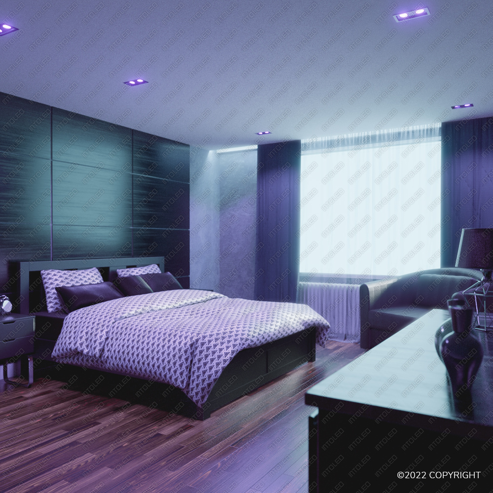 Set van 6 Smart Mallorca dubbele LED inbouwspots vierkant- Kantelbaar - RGBWW - GU10 - 5.5 Watt - Rechthoekig - GU10 verwisselbare lichtbron - Plafond afbeelding