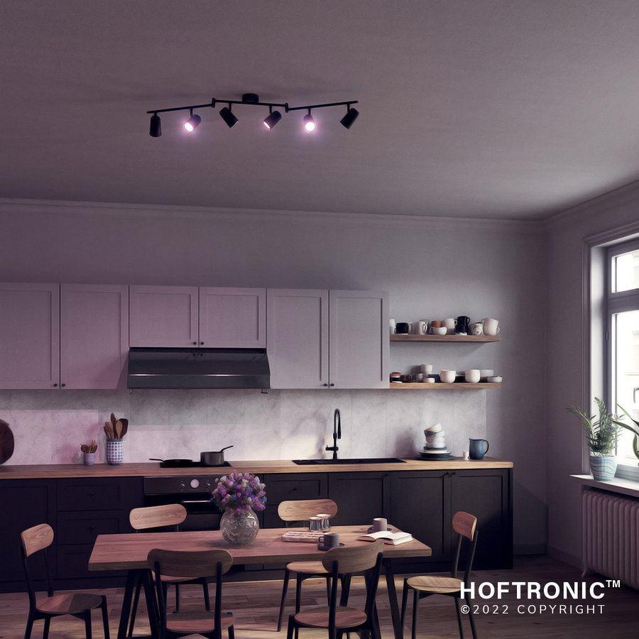 Riga LED ceiling light Tiltable 6 spotlights GU10 Black
