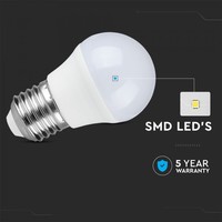10x E27 LED bulb - 5.5 watts - 470 lumens - Ball G45 bulb - 3000K Warm white light - Replaces 40 watts