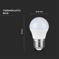 10x E27 LED bulb - 5.5 watts - 470 lumens - Ball G45 bulb - 3000K Warm white light - Replaces 40 watts