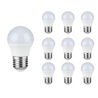 10x E27 LED bulb - 5.5 watts - 470 lumens - Ball G45 bulb - 3000K Warm white light - Replaces 40 watts