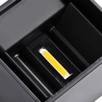 LED-Wandleuchte - Cube- PVC - 3000K warmweiß - Einstellbarer Lichtkegel - 2x3 Watt - 6 Watt - Up & Down Licht - Wandleuchte - Würfel - IP54 - Für den Außen- und Innenbereich - Schwarz - 3 Jahre Garantie