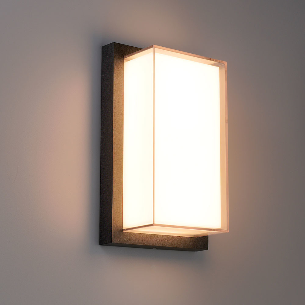 HOFTRONIC™ Milan LED wandlamp 12 Watt 3000K warm wit IP54 waterdicht Zwart Wandverlichting voor binnen en buiten Modern