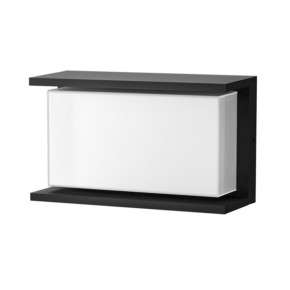 Jasper LED wandlamp - 12 Watt - 3000K warm wit - IP54 waterdicht - Zwart - Wandverlichting voor binnen en buiten - Modern voor binnen en buiten