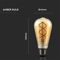 LED Filament lamp 4.8 Watt ST64 E27 fitting 250lm super warm wit 1800K dimbaar