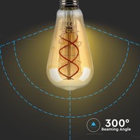 LED Filament lamp 4.8 Watt ST64 E27 fitting 250lm super warm wit 1800K dimbaar