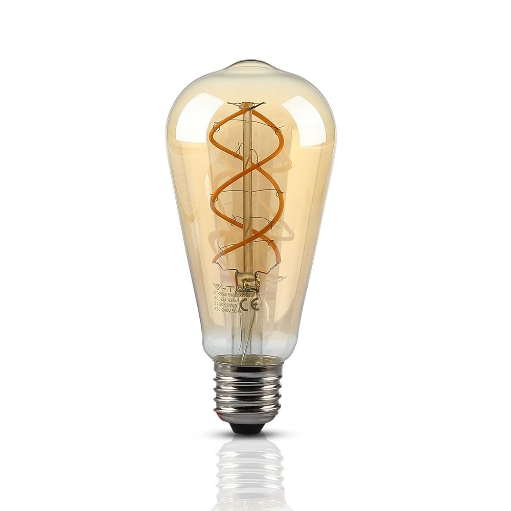 V-TAC LED Filament lamp 4.8 Watt ST64 E27 fitting 250lm super warm wit 1800K dimbaar