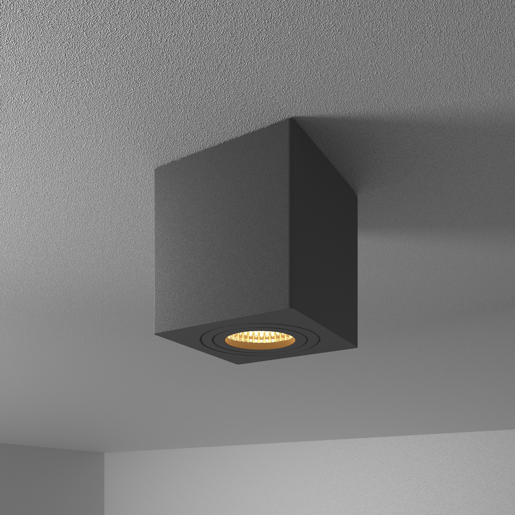 HOFTRONIC™ Gibbon LED opbouw plafondspot Vierkant IP65 waterdicht 2700K Warm wit lichtkleur GU10 Plafondlamp geschikt voor badkamer Zwart