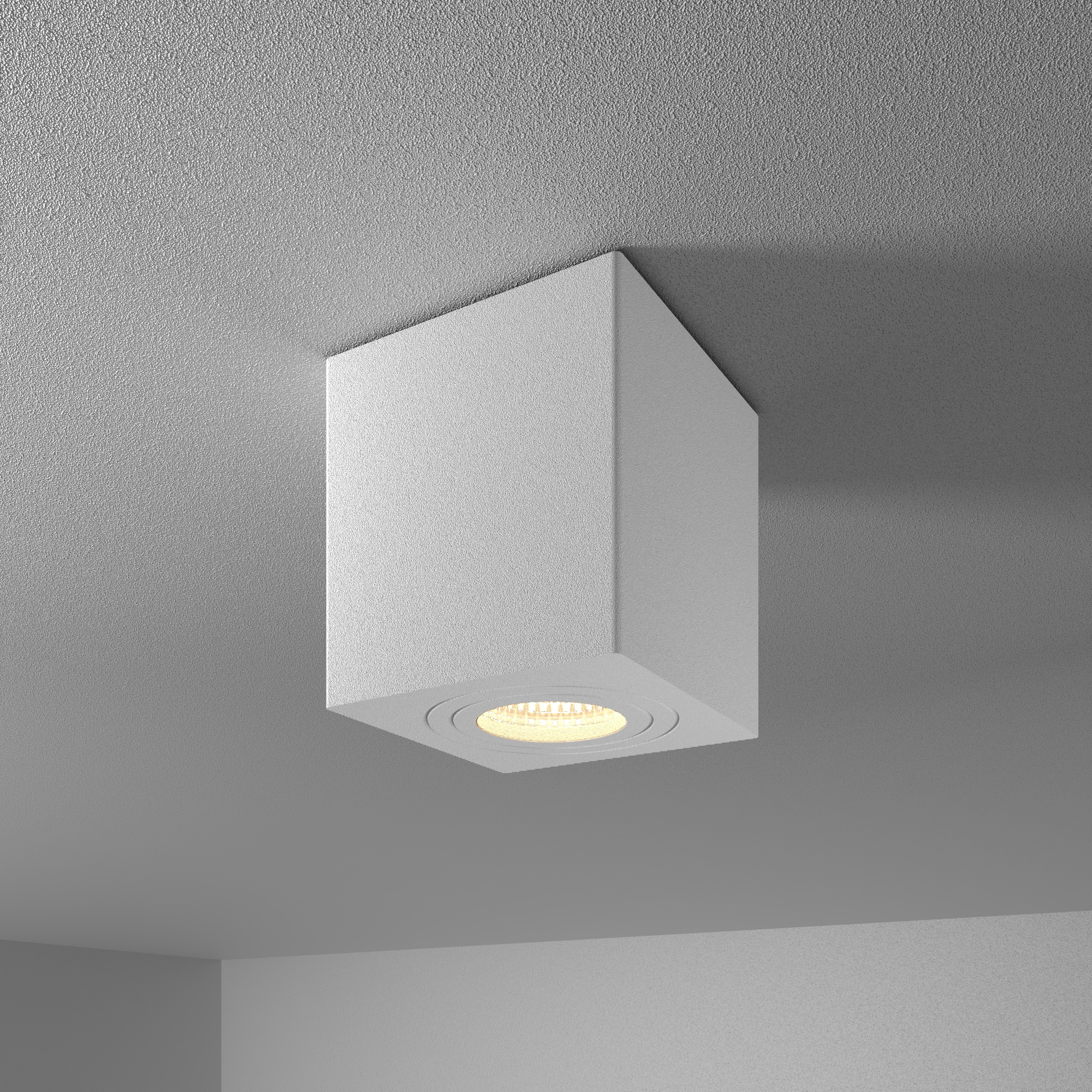 HOFTRONIC™ Gibbon LED opbouw plafondspot - Vierkant - IP65 waterdicht - 4000K Neutraal wit lichtkleur GU10 - Plafondlamp geschikt voor badkamer - Wit