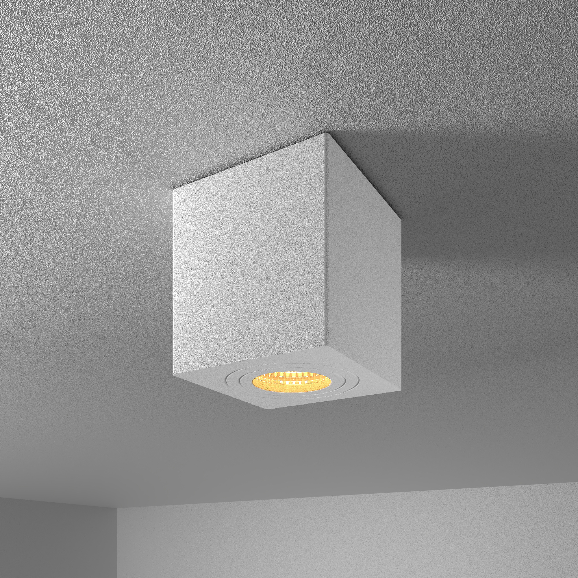 HOFTRONIC™ Gibbon LED opbouw plafondspot - Vierkant - IP65 waterdicht - 2700K Warm wit lichtkleur GU10 - Plafondlamp geschikt voor badkamer - Wit