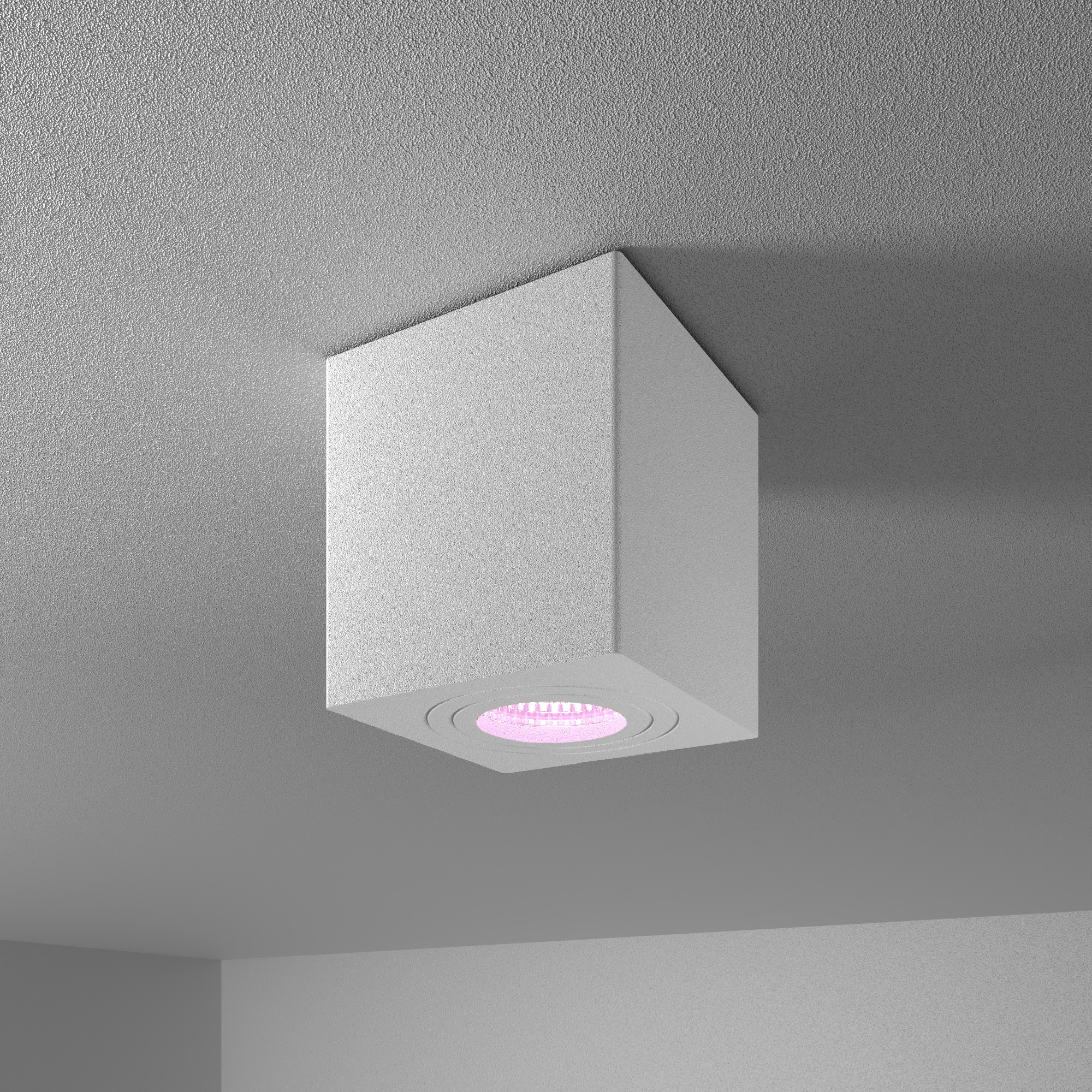 HOFTRONIC™ Gibbon Smart LED opbouw plafondspot - Vierkant - IP65 waterdicht - RGBWW Smart GU10 - WiFi & Bluetooth - Plafondlamp geschikt voor badkamer - Wit