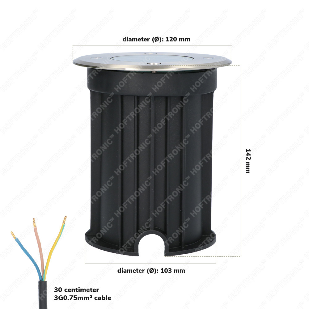 Maisy dimbare LED grondspot - Rond - RVS - 2700K warm wit - 5 Watt - IP67 straal waterdicht - 3 jaar garantie Grondspot buiten 230V