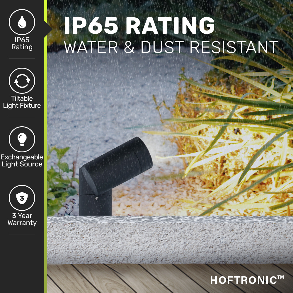 Pinero dimbare LED prikspot - GU10 - Kantelbaar - Tuinspot - Pinspot - IP65 voor buiten - Zwart - Tuin spots, spots bodem buiten