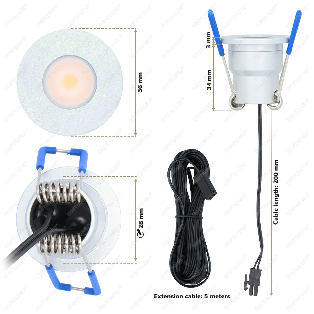 Milano - 4x inbouwspots veranda - Dimbaar LED - Complete set met afstandsbediening - Plug & Play - 12 Volt 3 watt - 2700K 200 lumen - IP65 waterdicht