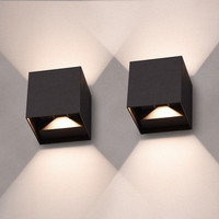 2x LED wall light Kansas 6 Watt 3000K Up-down lighting IP65 Black