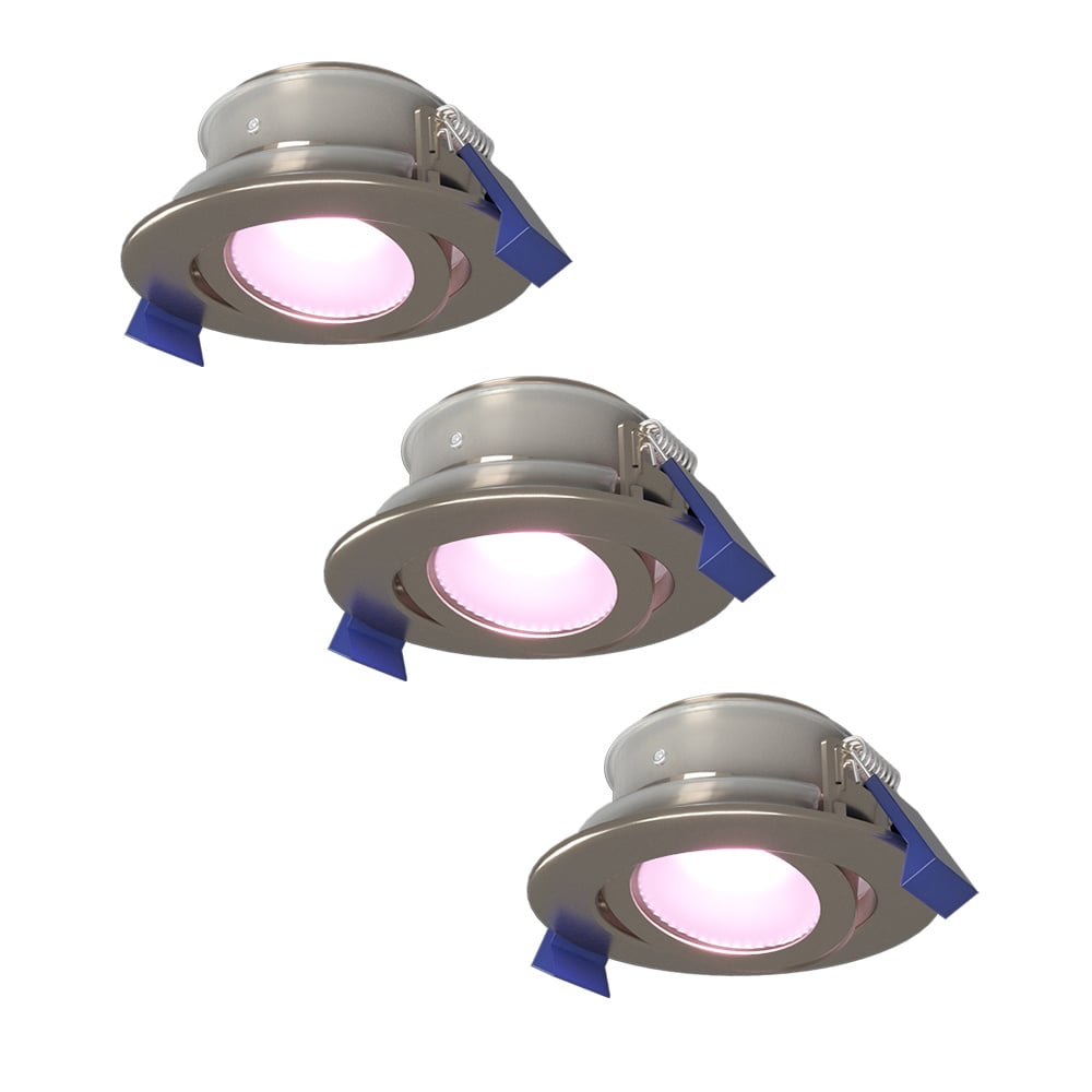 HOFTRONIC SMART Set van 3 Smart Lima LED inbouwspots Kantelbaar Dimbaar RGBWW IP65 waterdicht en stofdicht Buiten Badkamer GU10 verwisselbare lichtbron 5 Watt Veiligheidsglas RVS 2 jaar garantie