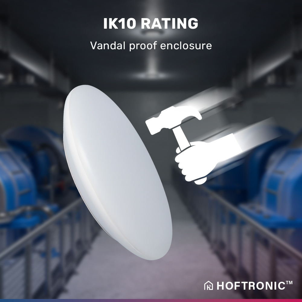 LED Bulkhead 30 cm - Plafondlamp - WiFi + Bluetooth - 18W 1800 Lumen - Lichtkleur instelbaar - Dimbaar - IK10 - Wit - IP65 Waterdicht