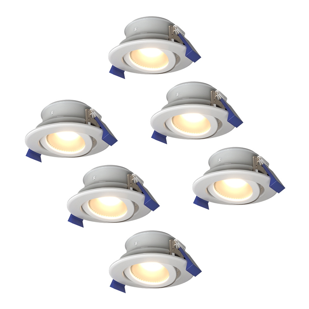 HOFTRONIC™ Set van 6 Lima LED inbouwspots Kantelbaar 4000K Neutraal wit IP65 waterdicht en stofdicht Buiten Badkamer GU10 verwisselbare lichtbron 5 Watt Veiligheidsglas Wit 2 jaar garantie