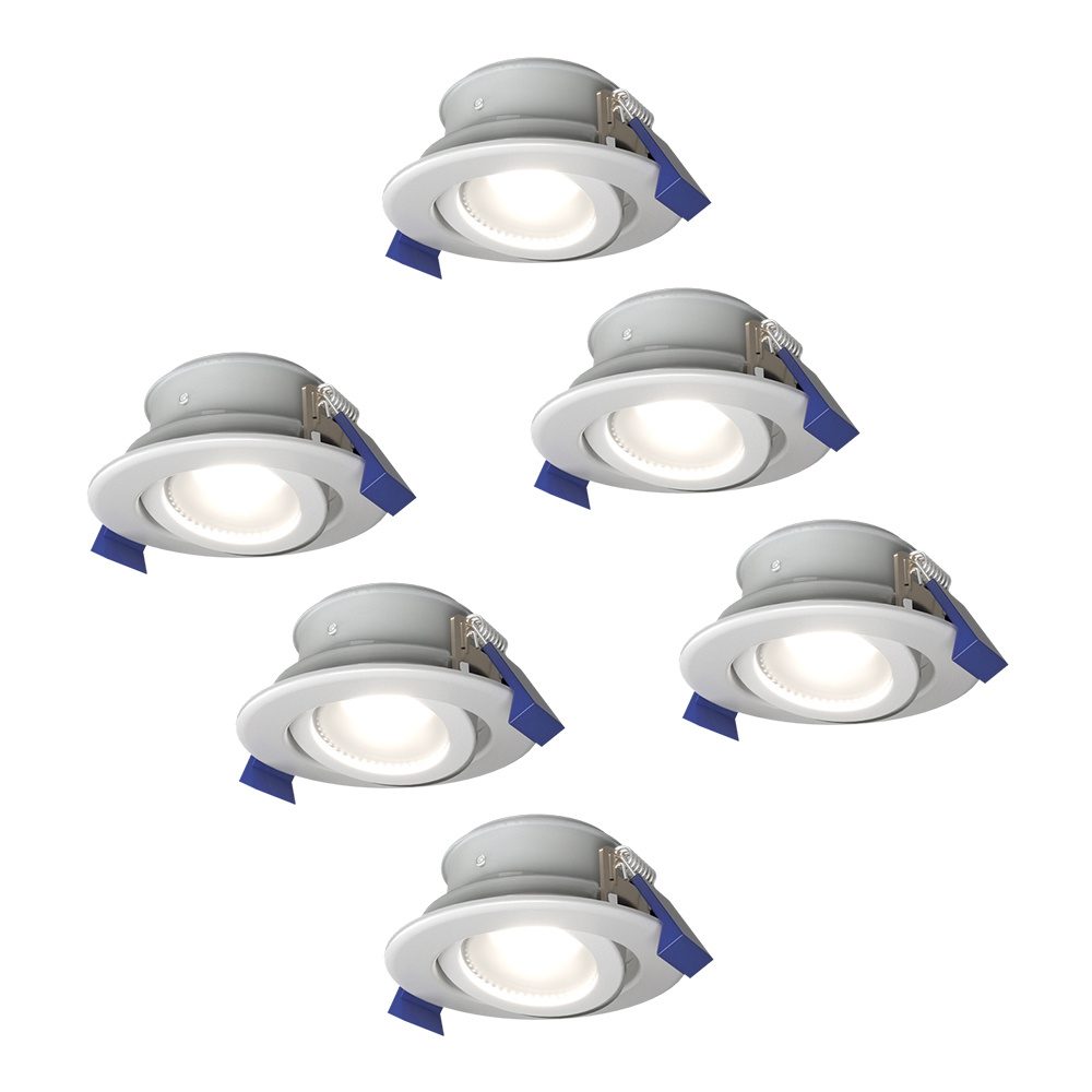 HOFTRONIC™ Set van 6 Lima LED inbouwspots Kantelbaar 6000K Daglicht wit IP65 waterdicht en stofdicht Buiten Badkamer GU10 verwisselbare lichtbron 5 Watt Veiligheidsglas Wit 2 jaar garantie