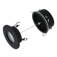 Set of 6 Bento LED recessed downlights - Spot fixture - GU10 socket - IP44 waterproof - LED recessed downlight bathroom and kitchen - Black
