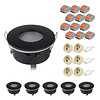 HOFTRONIC™ Set van 6 Bento LED inbouwspots - Spot armatuur - GU10 fitting - IP44 waterdicht - LED inbouwspot badkamer en keuken - Zwart