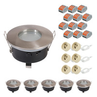 Set van 6 Vista LED inbouwspots - Spot armatuur - GU10 fitting - IP44 waterdicht - LED inbouwspot badkamer en keuken - Grijs