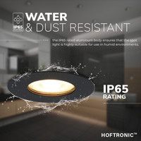 6er Set Pisa LED Einbaustrahlers - Spotleuchte - GU10 Fassung - IP65 wasserdicht - LED Einbaustrahler Bad und Außen - Schwarz